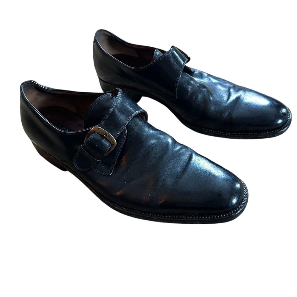 Fratelli‎ Rossetti Black Leather Double Monk Strap Shoes Men's Size 8